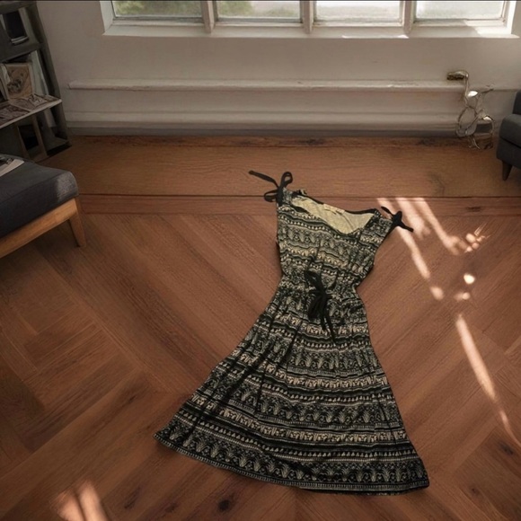 Pink Rose Dresses & Skirts - Boho Patterned Women's Dress with Ties